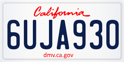 CA license plate 6UJA930