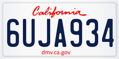 CA license plate 6UJA934