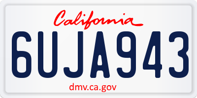 CA license plate 6UJA943