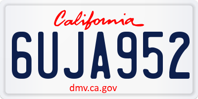 CA license plate 6UJA952