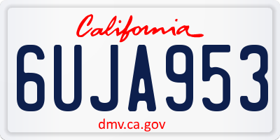 CA license plate 6UJA953