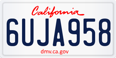 CA license plate 6UJA958