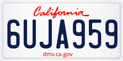 CA license plate 6UJA959