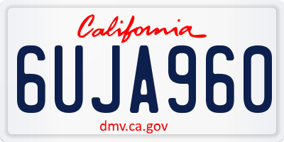 CA license plate 6UJA960