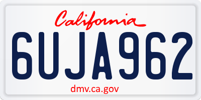 CA license plate 6UJA962