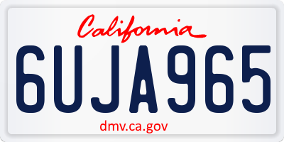 CA license plate 6UJA965
