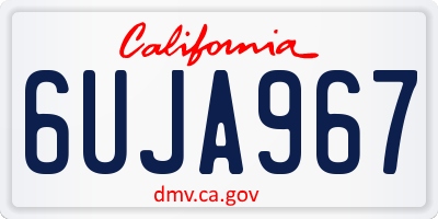 CA license plate 6UJA967