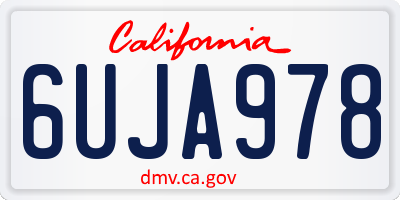 CA license plate 6UJA978