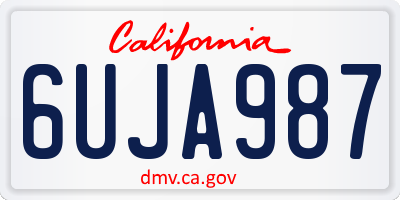 CA license plate 6UJA987