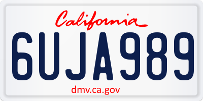 CA license plate 6UJA989