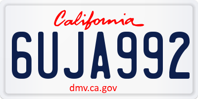 CA license plate 6UJA992