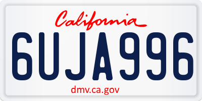 CA license plate 6UJA996