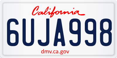 CA license plate 6UJA998