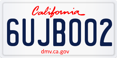 CA license plate 6UJB002