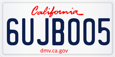 CA license plate 6UJB005
