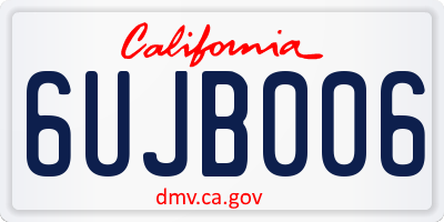 CA license plate 6UJB006