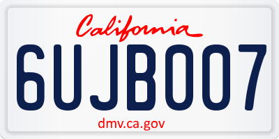 CA license plate 6UJB007