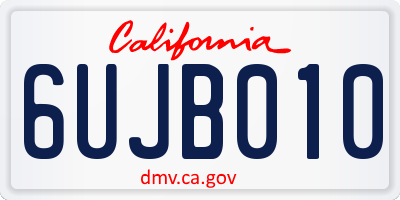 CA license plate 6UJB010