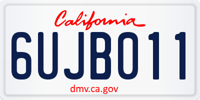 CA license plate 6UJB011
