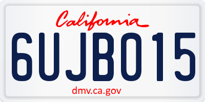 CA license plate 6UJB015