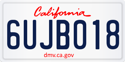 CA license plate 6UJB018