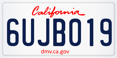 CA license plate 6UJB019