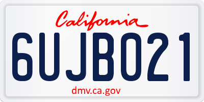 CA license plate 6UJB021