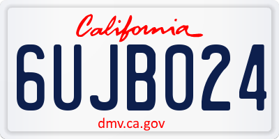 CA license plate 6UJB024