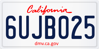 CA license plate 6UJB025