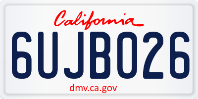CA license plate 6UJB026