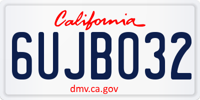 CA license plate 6UJB032