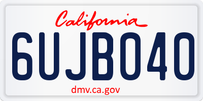 CA license plate 6UJB040