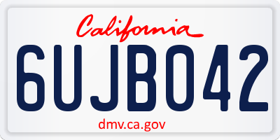 CA license plate 6UJB042