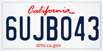 CA license plate 6UJB043