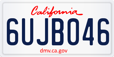 CA license plate 6UJB046