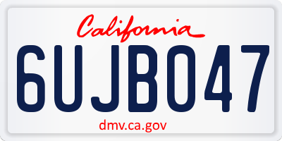 CA license plate 6UJB047