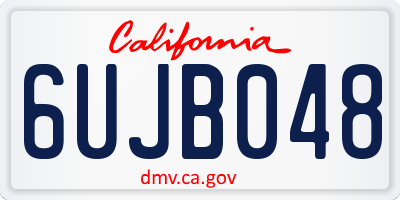 CA license plate 6UJB048