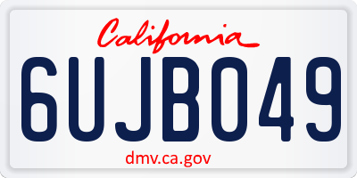 CA license plate 6UJB049