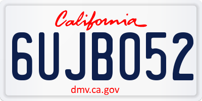 CA license plate 6UJB052