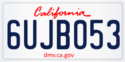 CA license plate 6UJB053