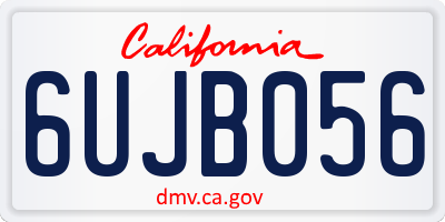 CA license plate 6UJB056