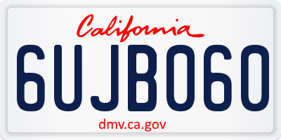 CA license plate 6UJB060