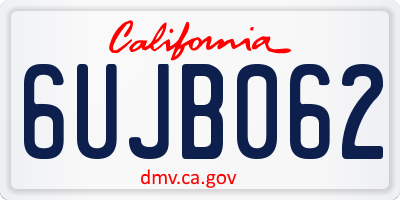 CA license plate 6UJB062