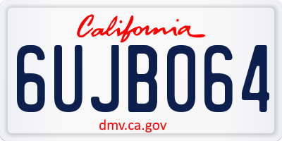 CA license plate 6UJB064