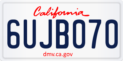 CA license plate 6UJB070