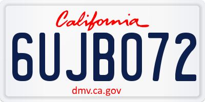 CA license plate 6UJB072
