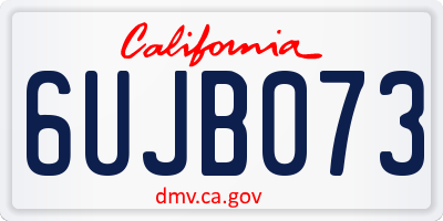 CA license plate 6UJB073
