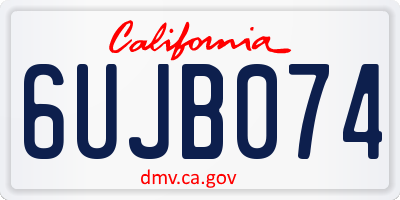 CA license plate 6UJB074