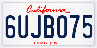 CA license plate 6UJB075