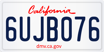 CA license plate 6UJB076